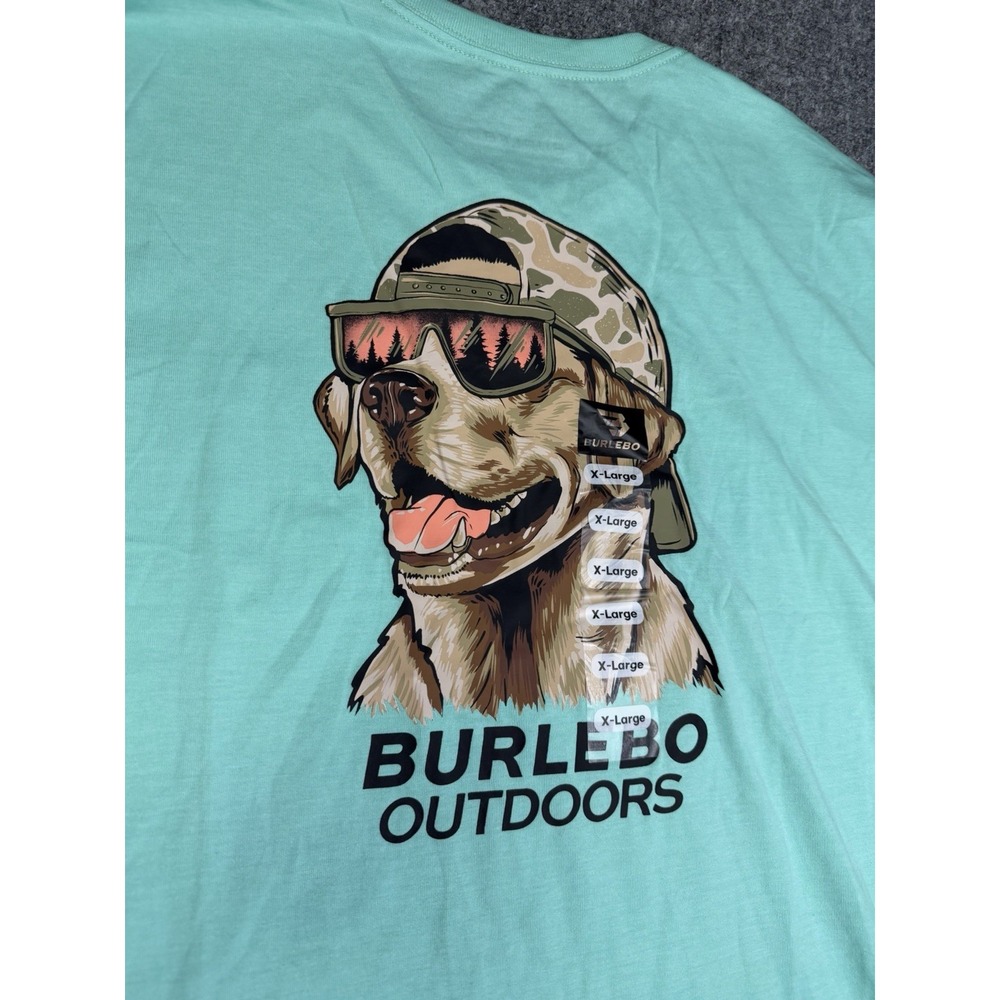 Men's Burlebo Teal Dog Golden Retriever Hunting T-Shirt Size XL New With Tags